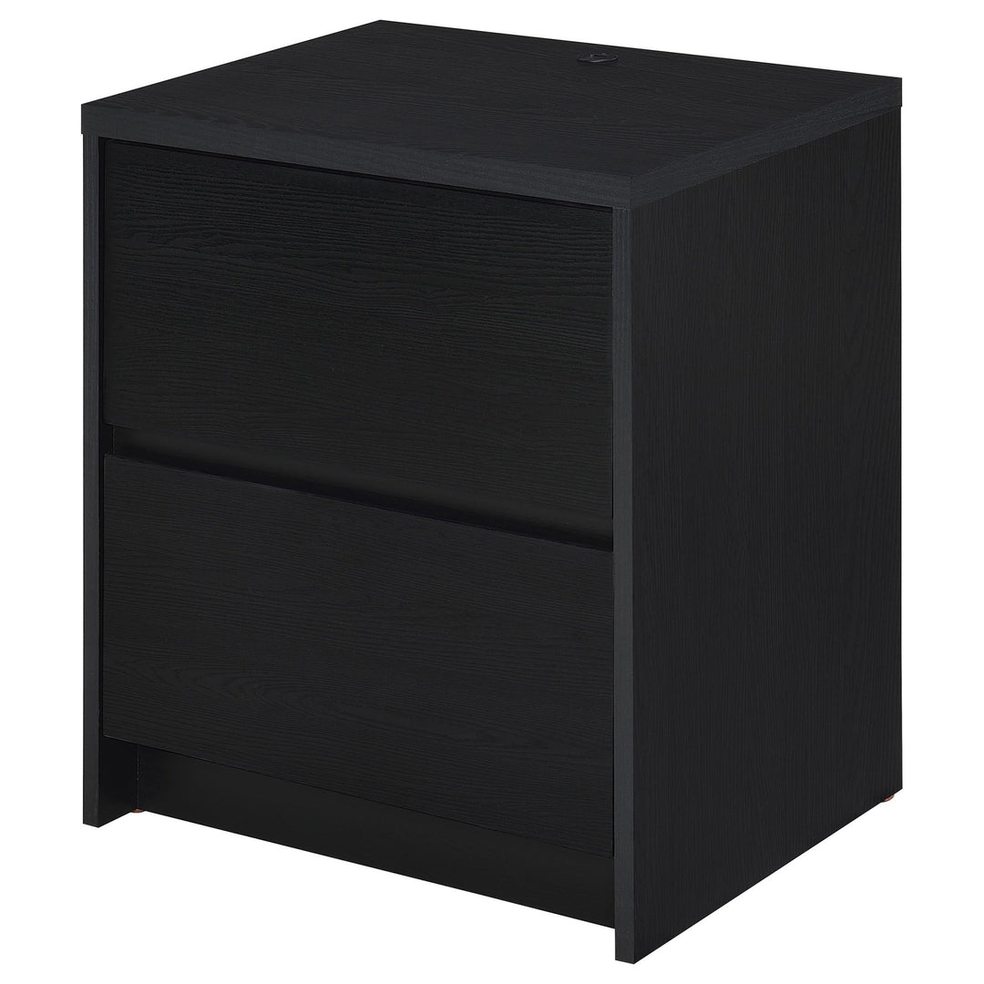 Westpark 2-drawer Nightstand LED Lights and USB Black - What&