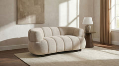 Whitney Contemporary Channel Tufted Woven Fabric Upholstered Loveseat - What&
