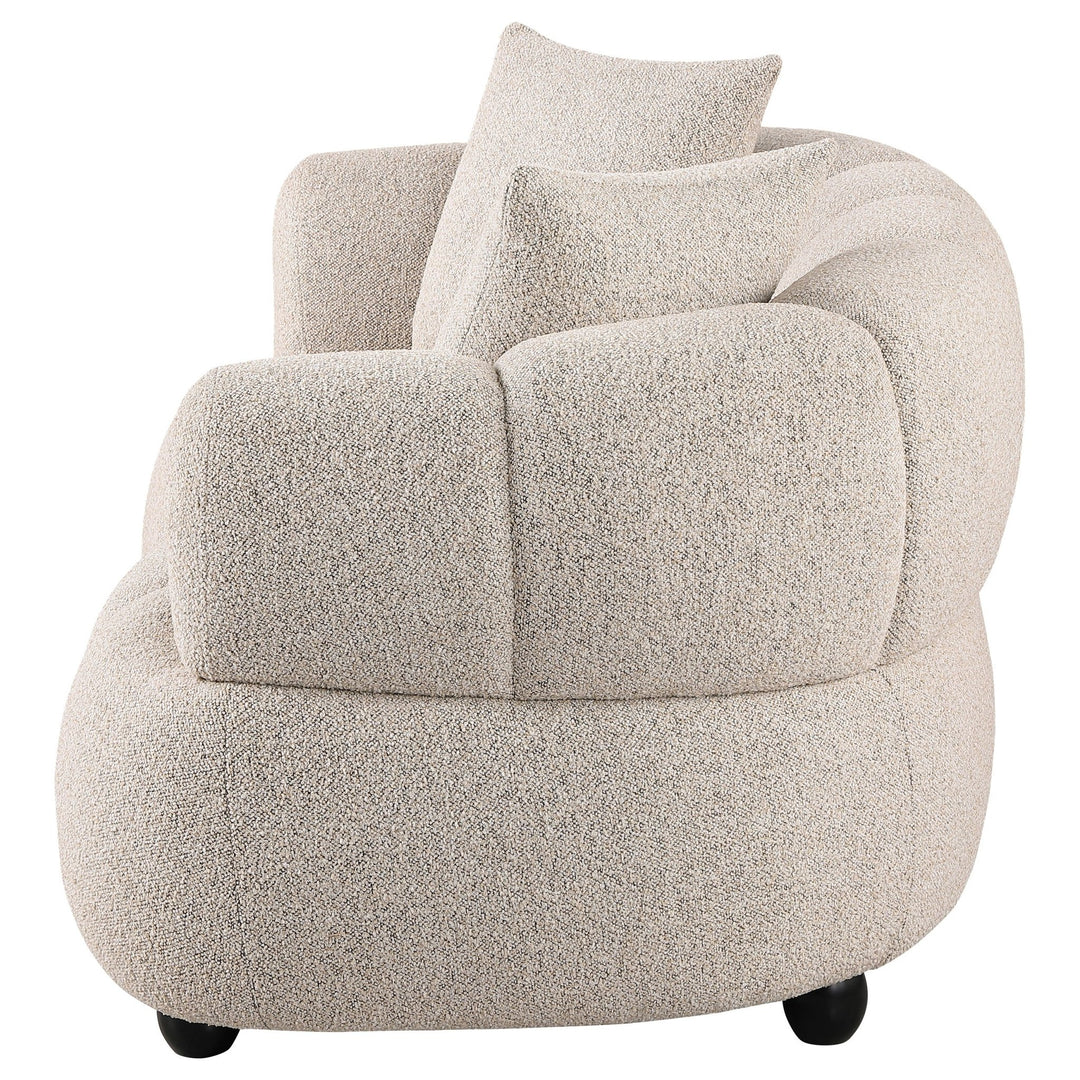 Whitney Contemporary Channel Tufted Woven Fabric Upholstered Loveseat - What&
