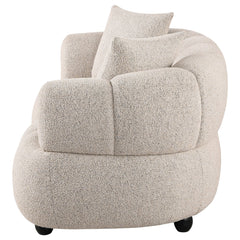 Whitney Contemporary Channel Tufted Woven Fabric Upholstered Loveseat - What&