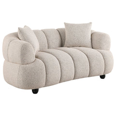 Whitney Contemporary Channel Tufted Woven Fabric Upholstered Loveseat - What&