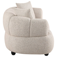 Whitney Contemporary Channel Tufted Woven Fabric Upholstered Loveseat - What&