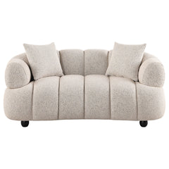 Whitney Contemporary Channel Tufted Woven Fabric Upholstered Loveseat - What&
