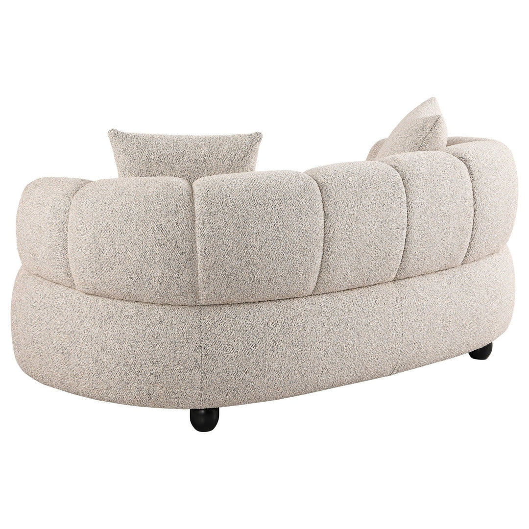 Whitney Contemporary Channel Tufted Woven Fabric Upholstered Loveseat - What&