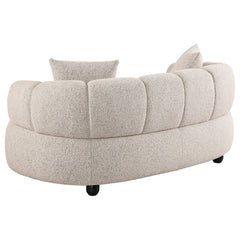 Whitney Contemporary Channel Tufted Woven Fabric Upholstered Loveseat - What&