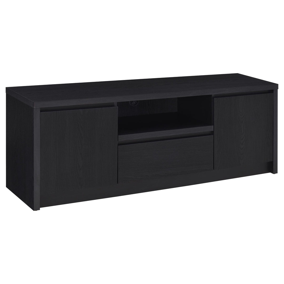 Winfield 60-inch 2-door TV Stand Media Console Black - What's New Furniture Portland