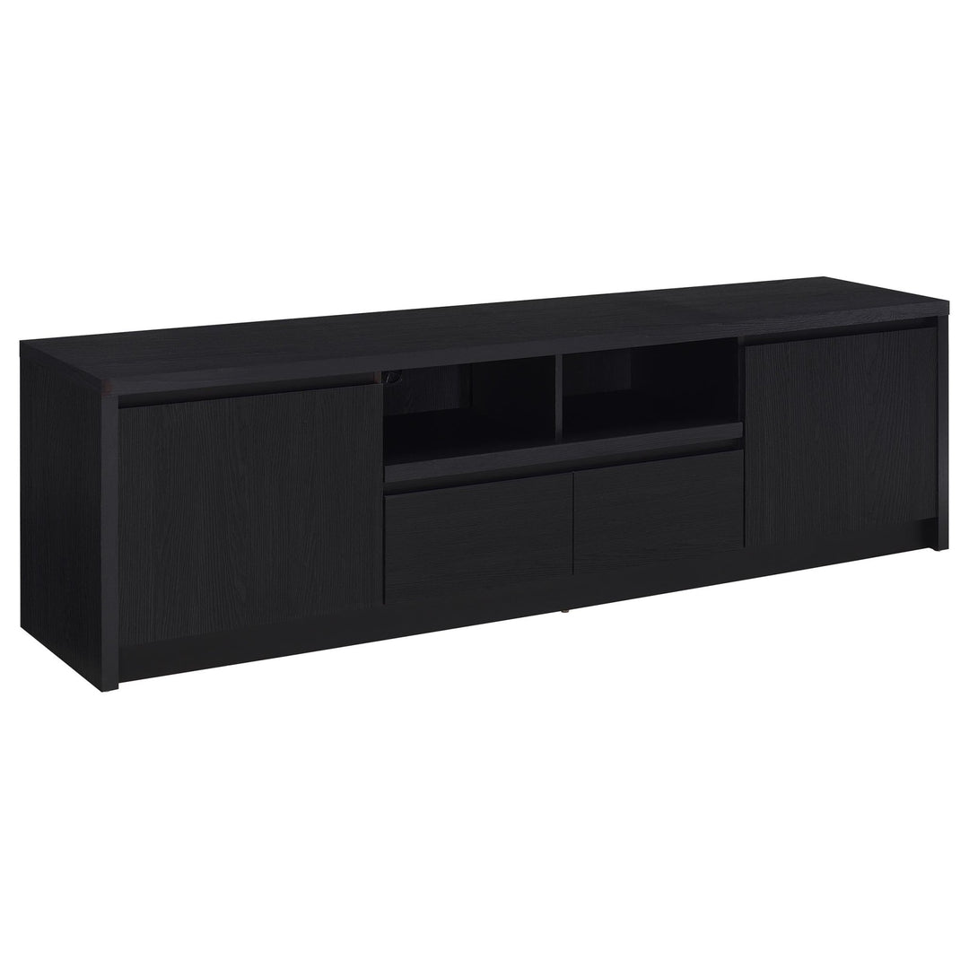 Winfield 78-inch 2-door TV Stand Media Console Black - What's New Furniture Portland
