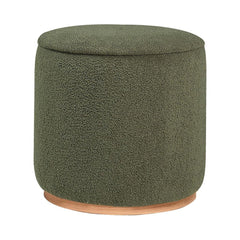 Zena Faux Sheepskin Ottoman in Green - round faux sheepskin ottoman by Coaster - Whats New Furniture Portland OR