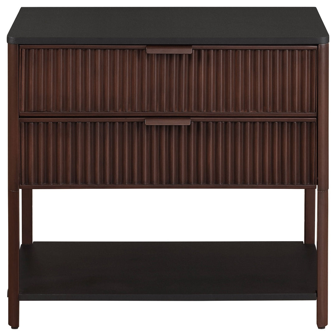 Zimmerlee 2-drawer Side Table with Shelf Rust Brown - What&