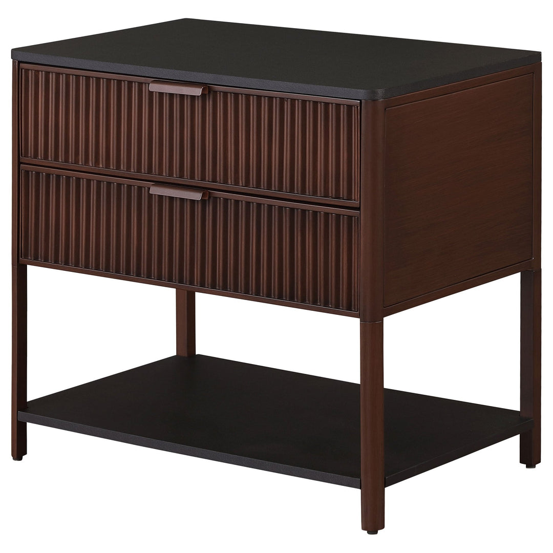 Zimmerlee 2-drawer Side Table with Shelf Rust Brown - What&