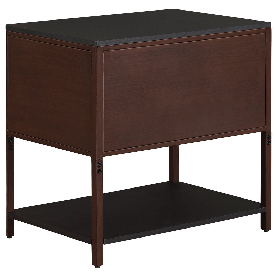 Zimmerlee 2-drawer Side Table with Shelf Rust Brown - What&