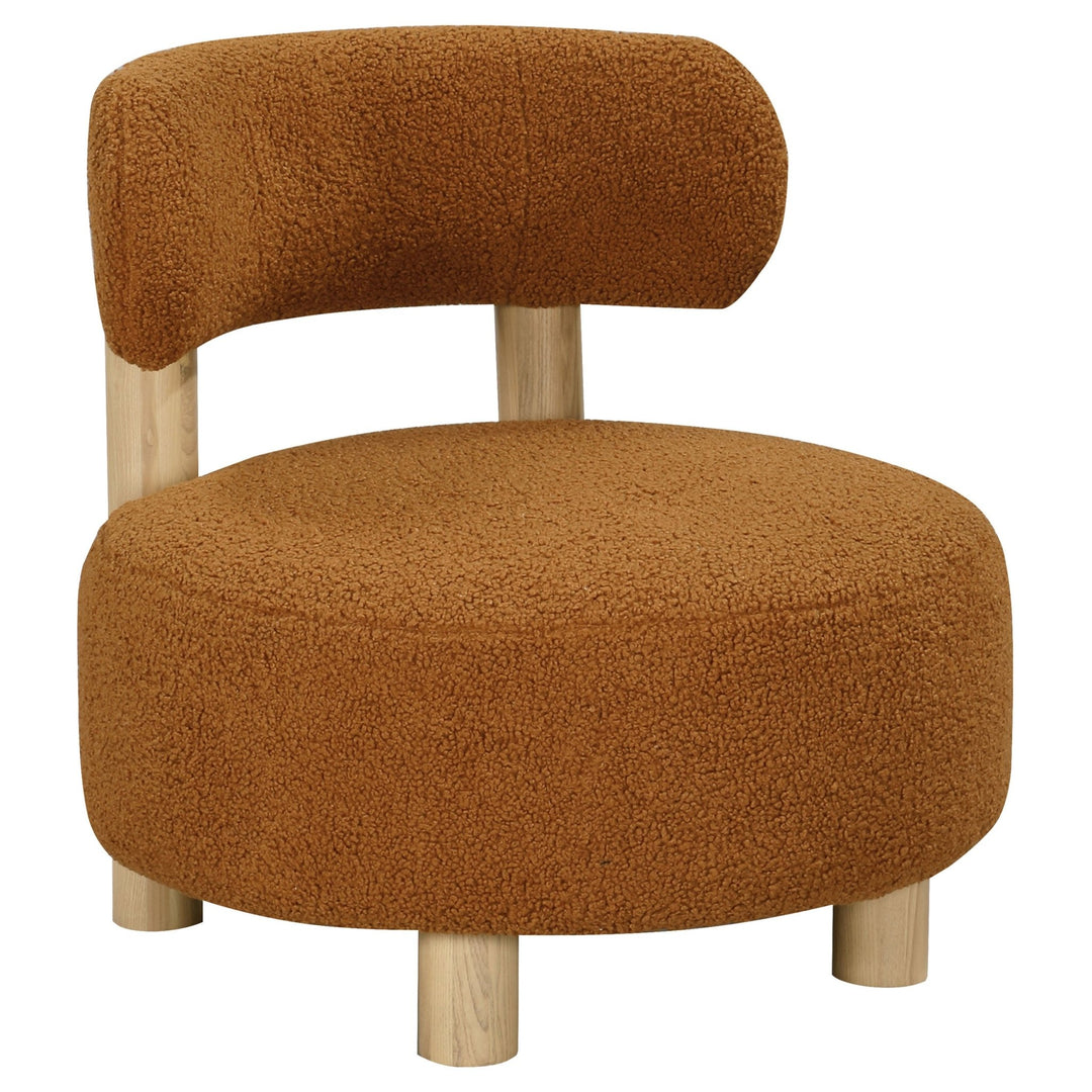 Zonie Boucle Upholstered Barrel Back Accent Chair Orange - What's New Furniture Portland