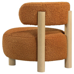 Zonie Boucle Upholstered Barrel Back Accent Chair Orange - What&