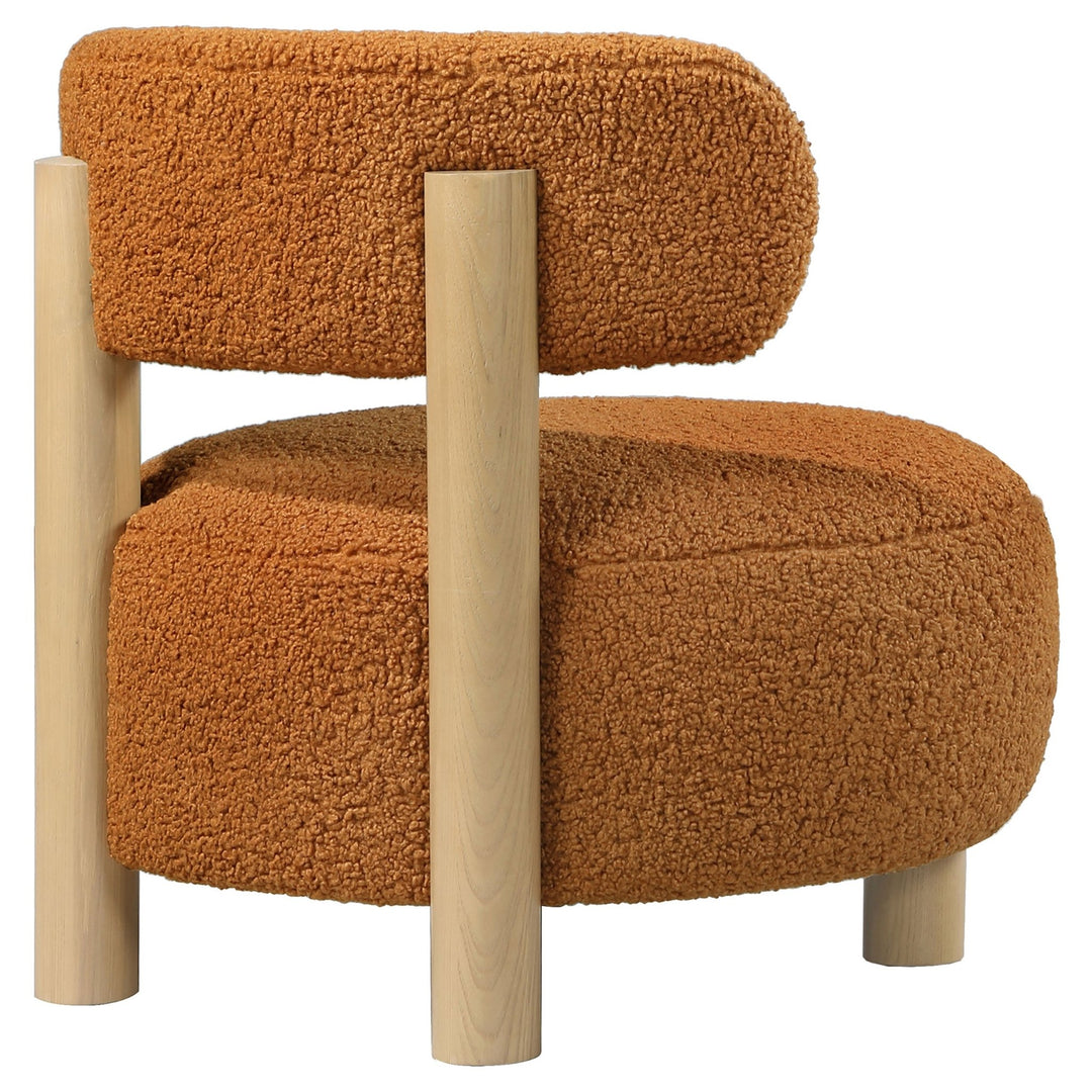 Zonie Boucle Upholstered Barrel Back Accent Chair Orange - What&