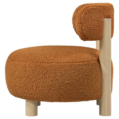 Zonie Boucle Upholstered Barrel Back Accent Chair Orange - What&