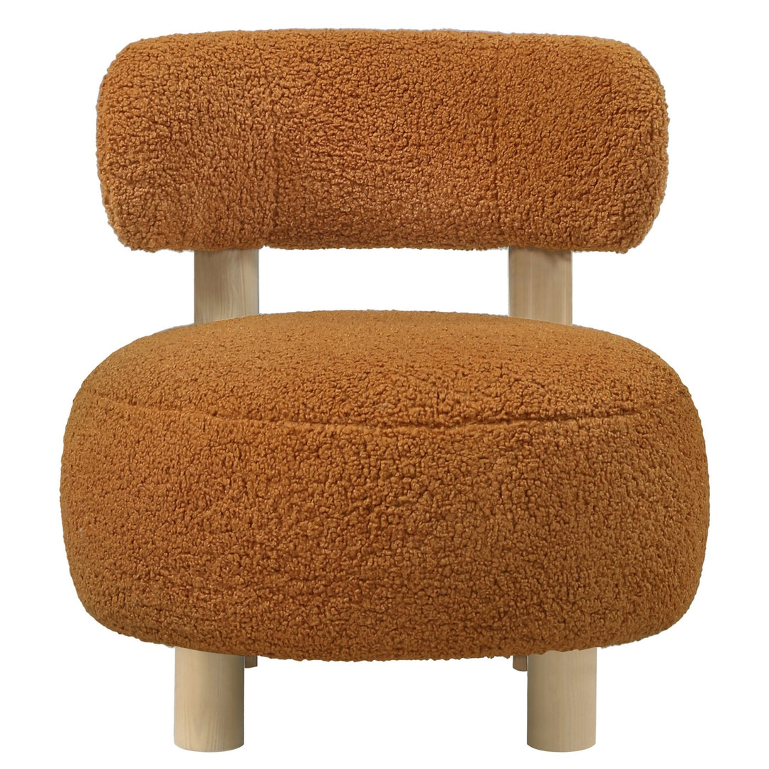 Zonie Boucle Upholstered Barrel Back Accent Chair Orange - What&