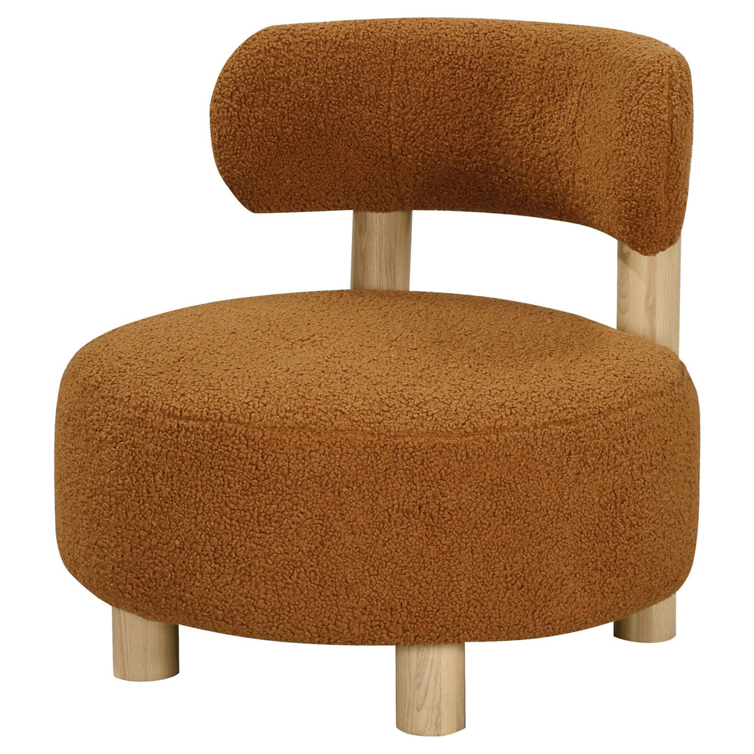 Zonie Boucle Upholstered Barrel Back Accent Chair Orange - What&