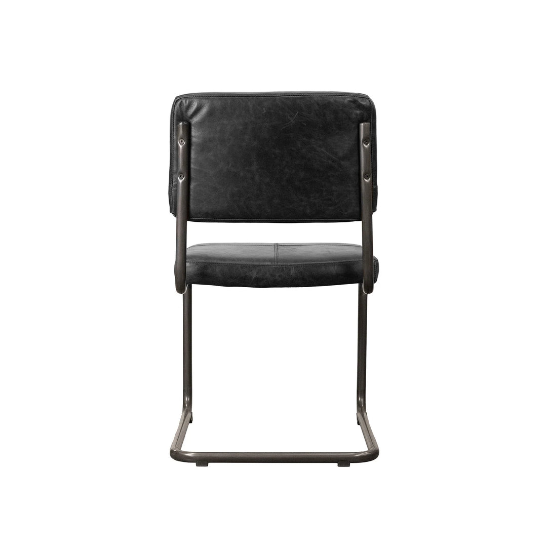 Cobain Dining Chair in Black Leather back view - leather dining chair by LH Imports - Whats New Furniture Portland OR