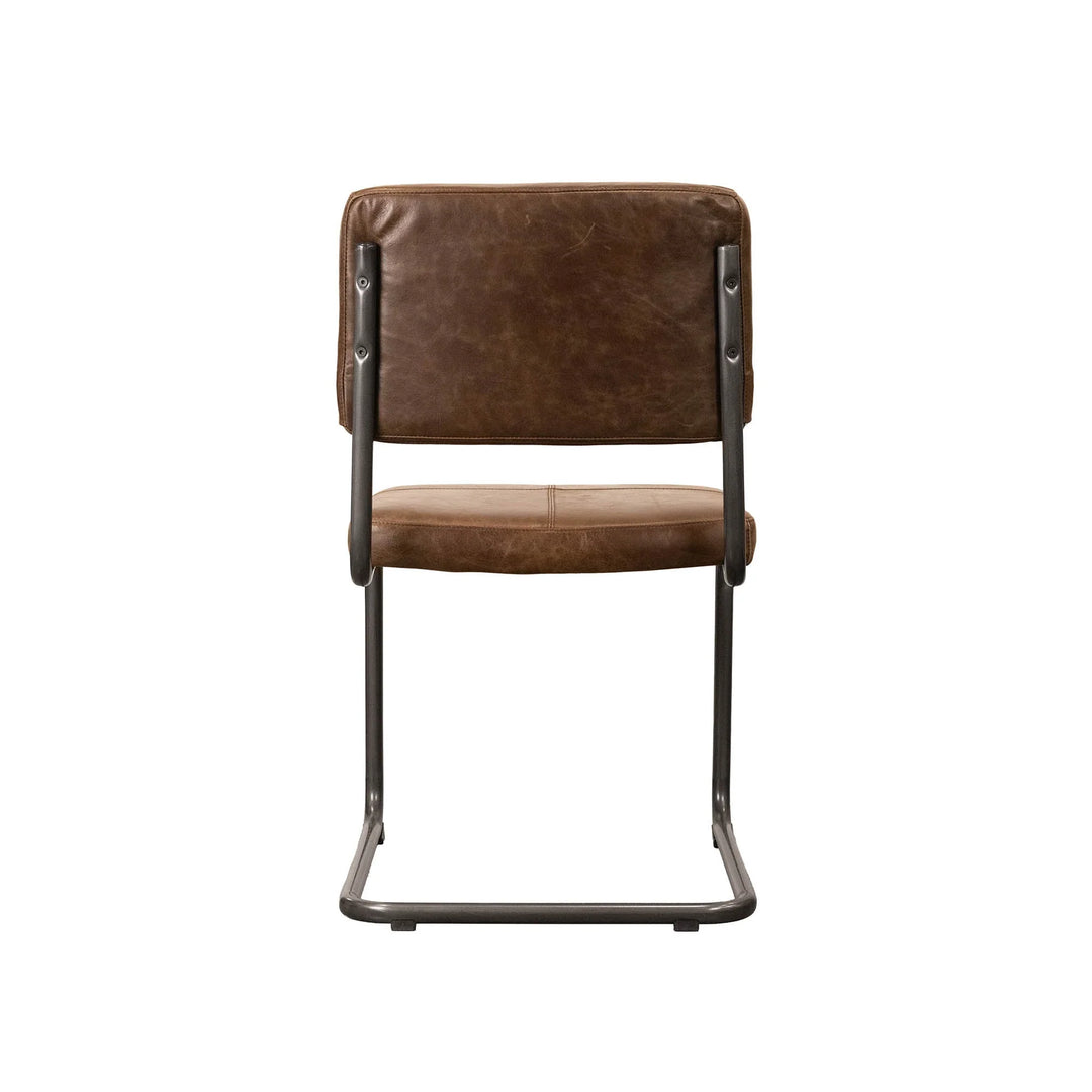 Cobain Dining Chair in Brown Leather variant back view - leather dining chair by LH Imports - Whats New Furniture Portland OR