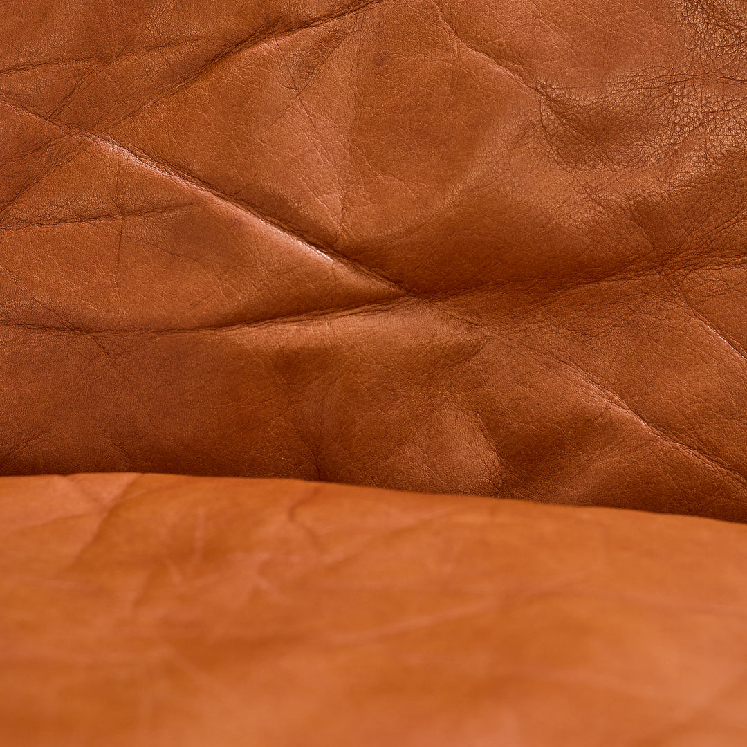 Cognac Leather Sofa detail view 5 - Whats New Furniture - Portland, Oregon