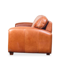 Cognac Leather Sofa detail view 2 - Whats New Furniture - Portland, Oregon