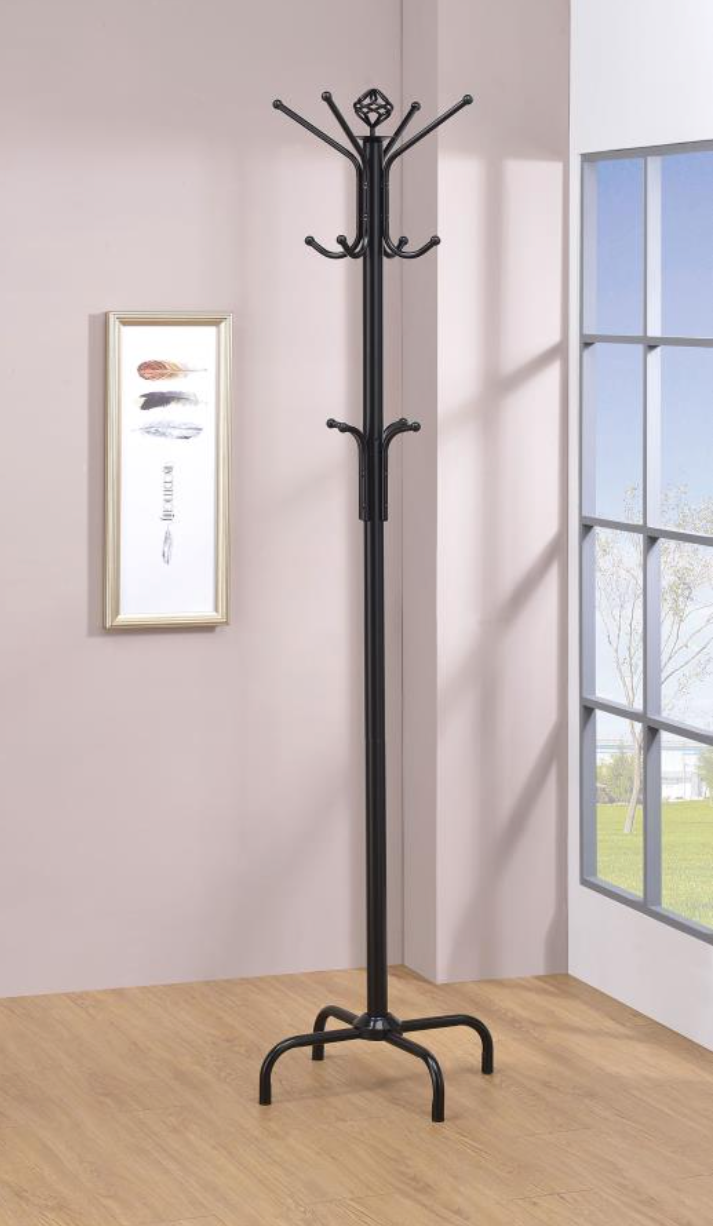 Collier 12 Hook Freestanding Coat Rack Hat Hanger Black - product photo - view 2