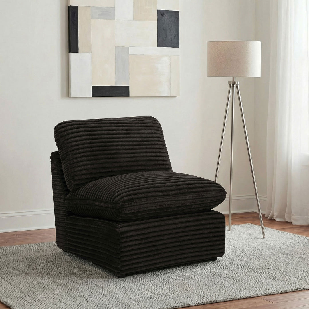 Collins Modular Armless Chair Chocolate Brown - What&