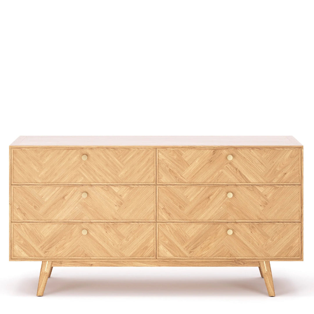 Colton 6 Drawer Dresser in Natural Brass - six drawer dresser by LH Imports - Whats New Furniture Portland OR