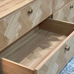 Colton 6 Drawer Dresser in Natural Brass interior detail - six drawer dresser by LH Imports - Whats New Furniture Portland OR
