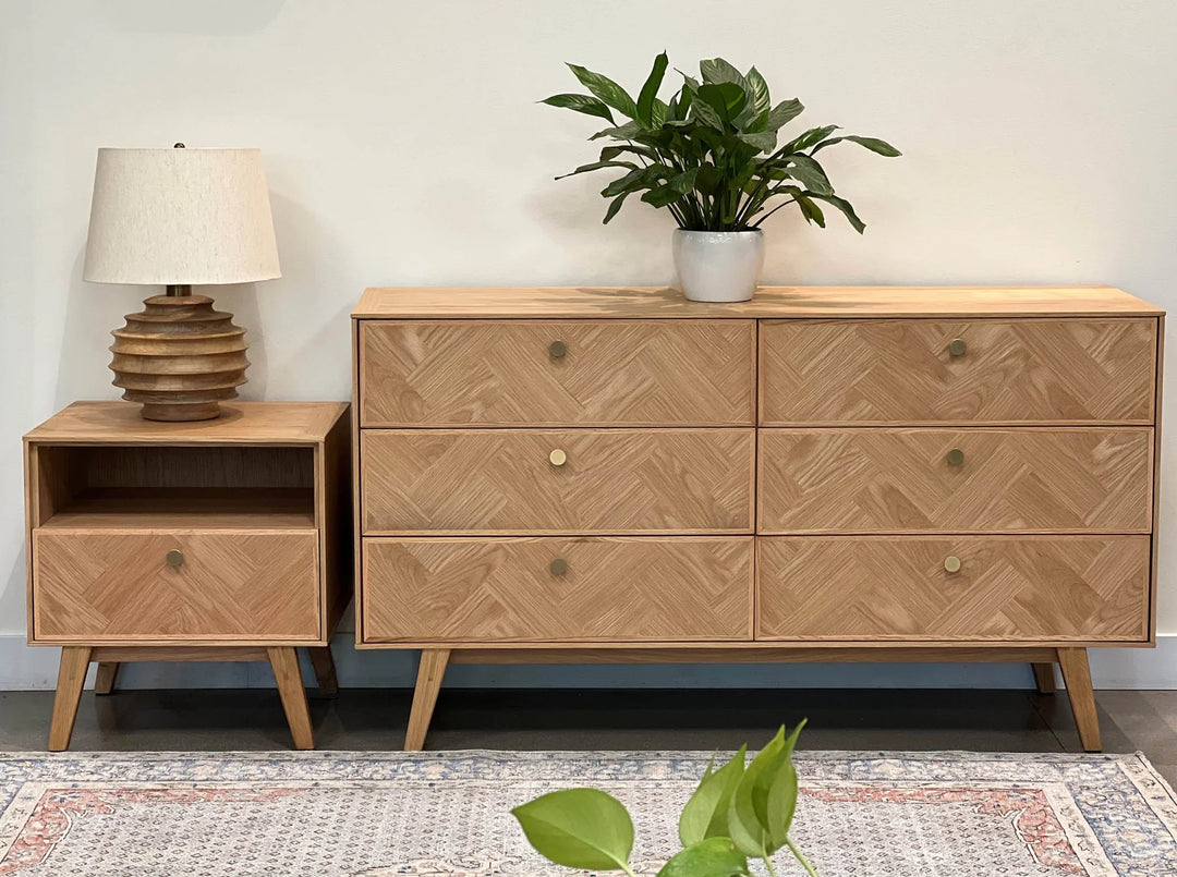 Colton 6 Drawer Dresser in Natural Brass room detail - six drawer dresser by LH Imports - Whats New Furniture Portland OR