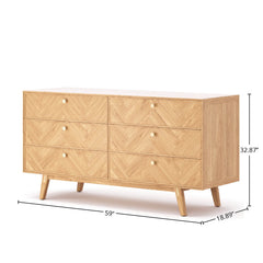 Colton 6 Drawer Dresser in Natural Brass spec sheet - six drawer dresser by LH Imports - Whats New Furniture Portland OR