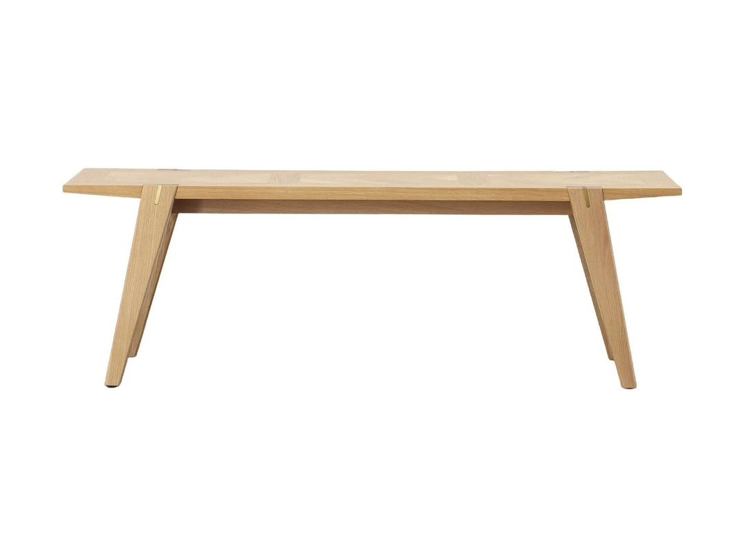 Colton Dining Bench With Brass Accents in Natural Brass - wood dining bench with brass accents by LH Imports - Whats New Furniture Portland OR