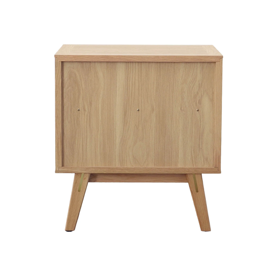 Colton Nightstand in Natural Brass back view - natural oak nightstand by LH Imports - Whats New Furniture Portland OR