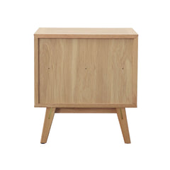 Colton Nightstand in Natural Brass back view - natural oak nightstand by LH Imports - Whats New Furniture Portland OR