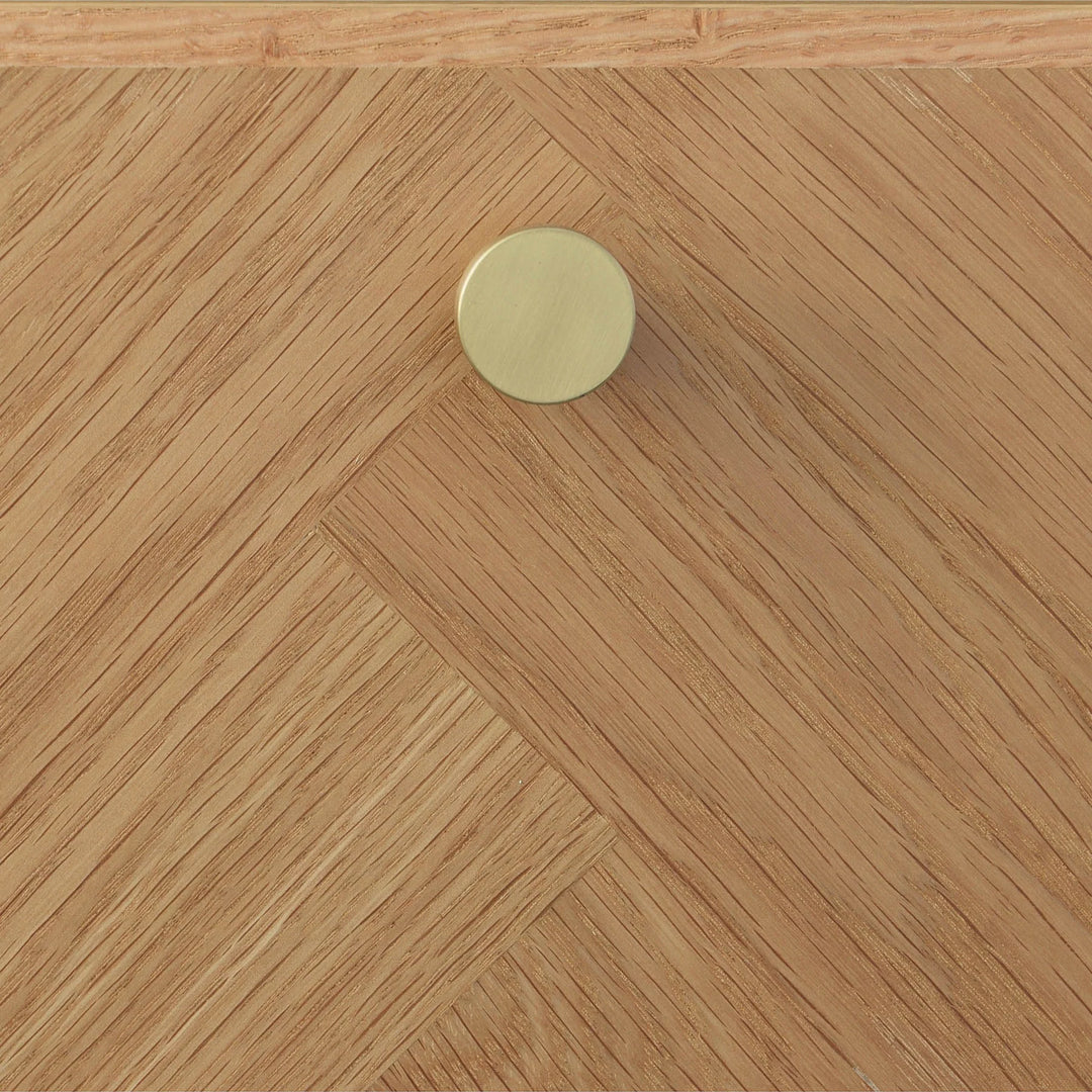 Colton Nightstand in Natural Brass handle detail - natural oak nightstand by LH Imports - Whats New Furniture Portland OR