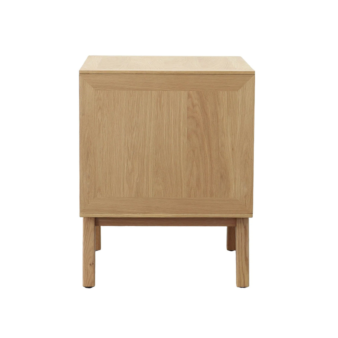 Colton Nightstand in Natural Brass side view - natural oak nightstand by LH Imports - Whats New Furniture Portland OR