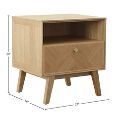 Colton Nightstand in Natural Brass spec sheet - natural oak nightstand by LH Imports - Whats New Furniture Portland OR