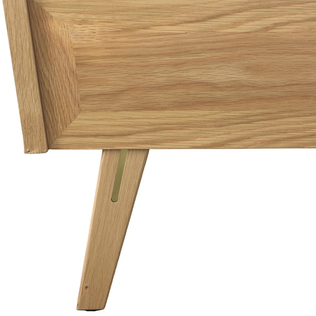 Colton Queen Bed Frame in Natural alternate angle - queen natural wood bed frame by LH Imports - Whats New Furniture Portland OR