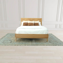 Colton Queen Bed Frame in Natural corner detail - queen natural wood bed frame by LH Imports - Whats New Furniture Portland OR