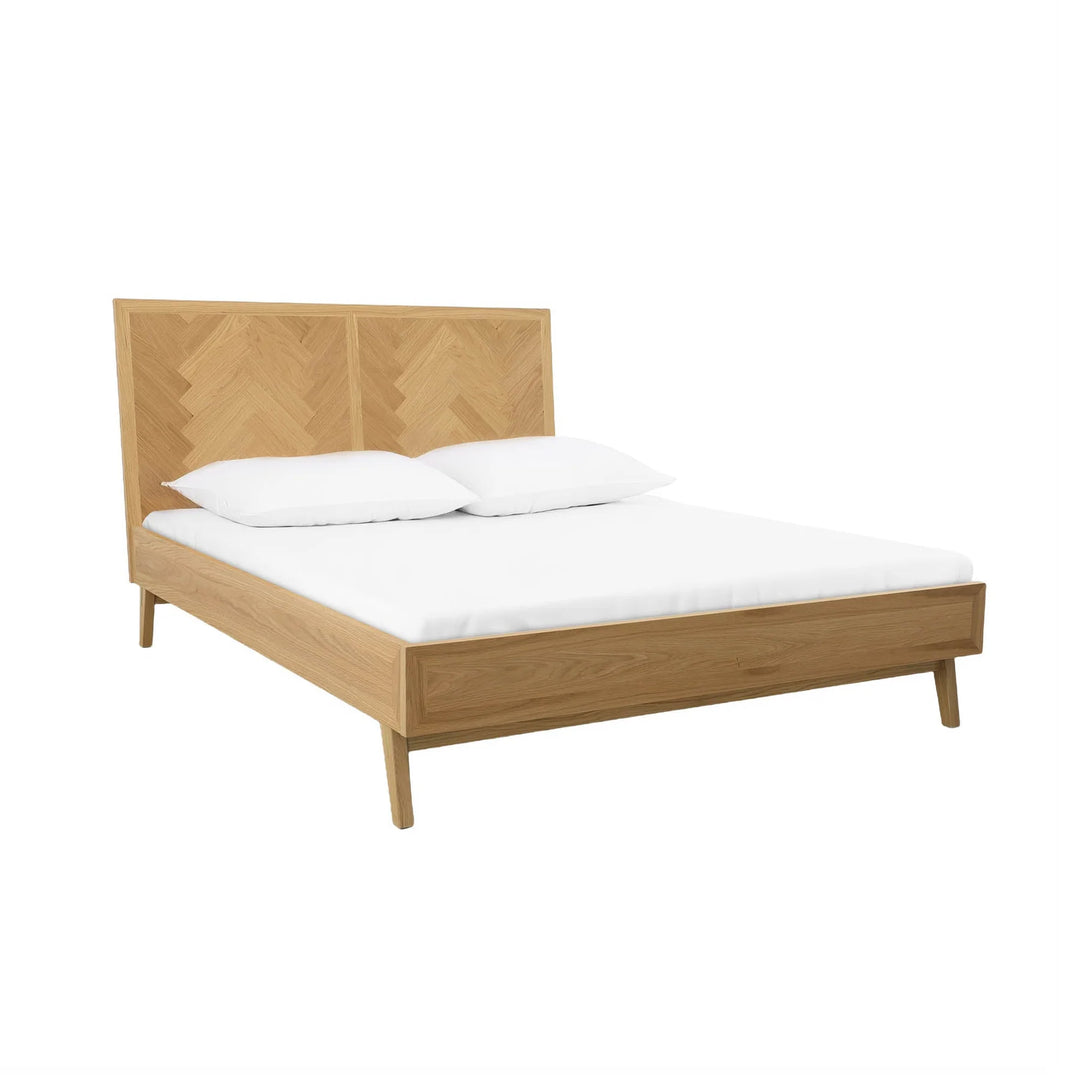 Colton Queen Bed Frame in Natural top-down view - queen natural wood bed frame by LH Imports - Whats New Furniture Portland OR