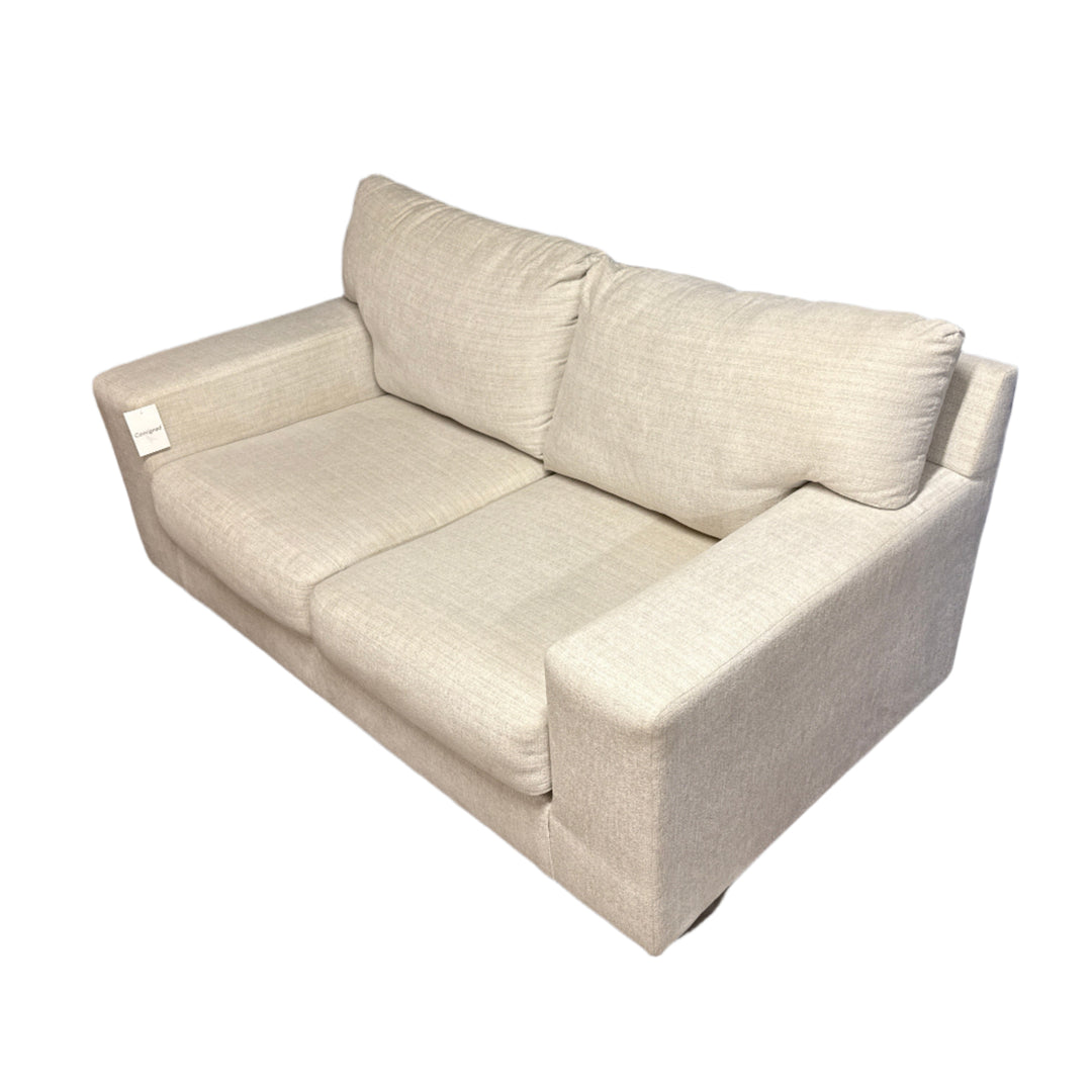 Comfy Cream Loveseat detail view 2 - Whats New Furniture - Portland, Oregon