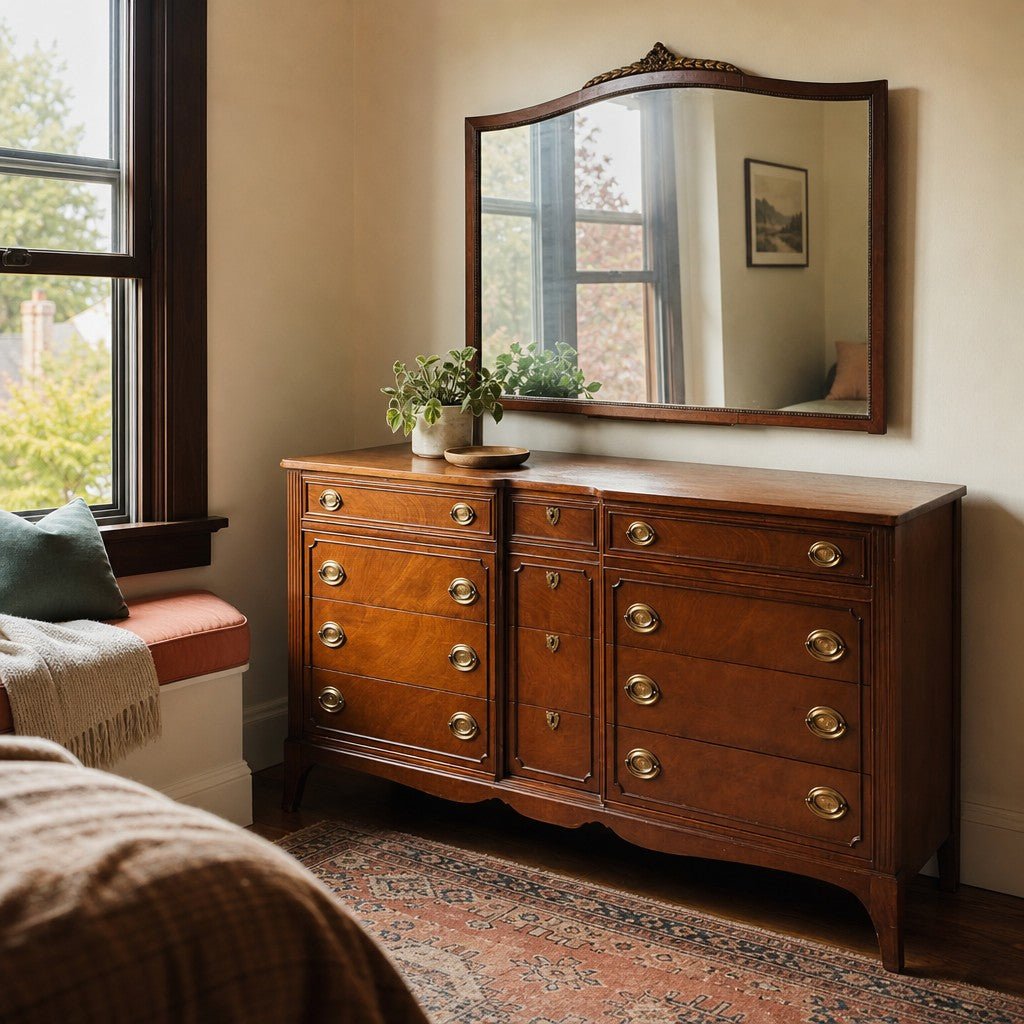 thomasville furniture dresser Mid-Century Modern Burl Wood Highboy Dolphin & Flamingo Thomasville Mid-Century Modern Walnut and