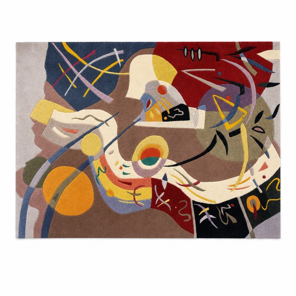 Multicolor bohemian accent rug with a low pile and patterned design