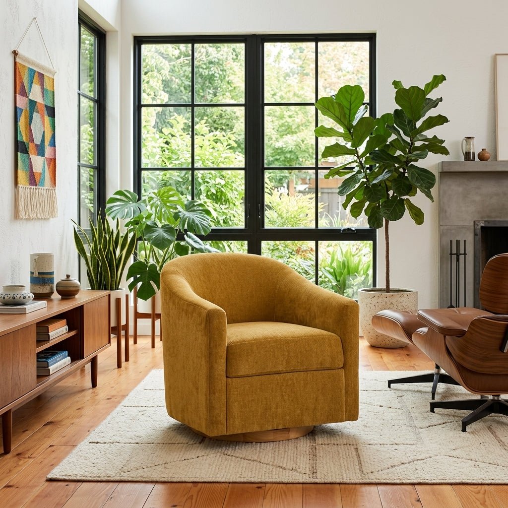 Augustine Chenille Swivel Chair - view 4