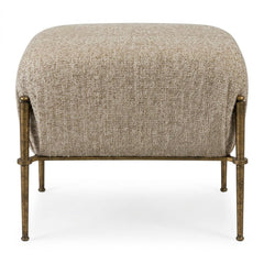 Beige Custom Designer Ottoman - consignment furniture Portland