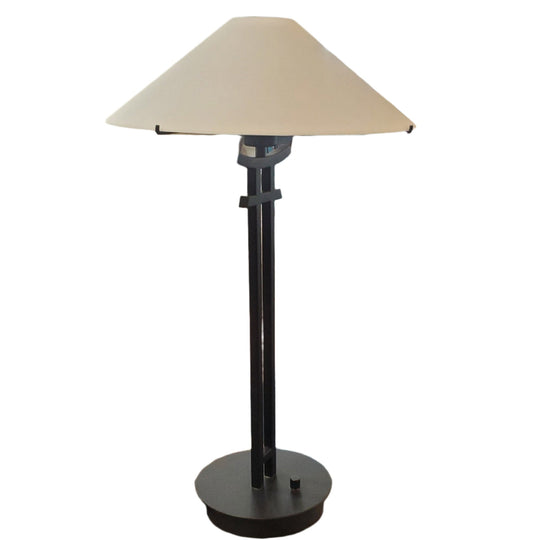 Modern Black Asian-Style Table Lamp with Glass Shade