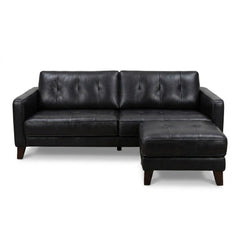 Black Leather Sofa Set - view 2