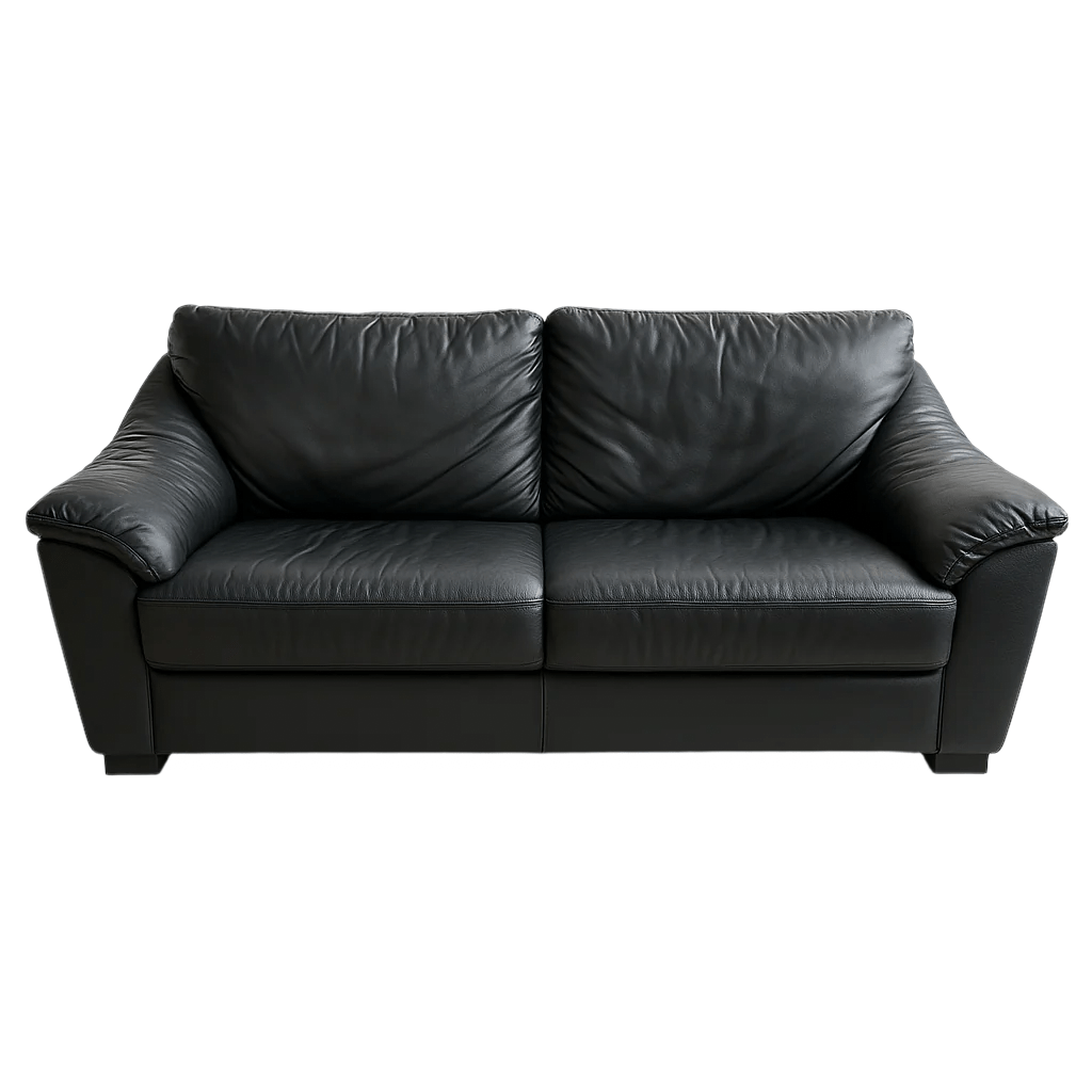 Black Leather Sofa - Whats New Furniture - Portland, Oregon