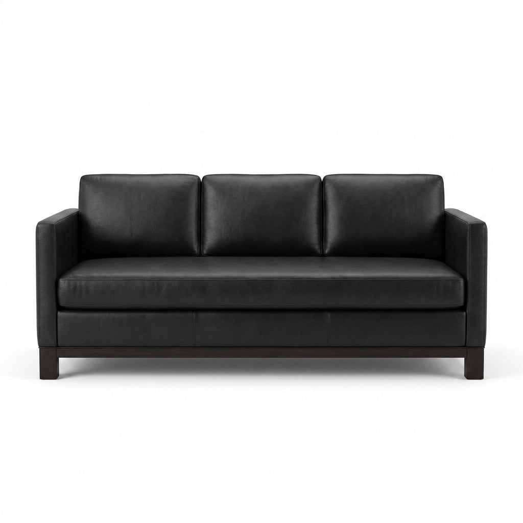 Black Mid-Century Sofa - consignment furniture Portland