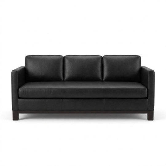 Black Mid-Century Sofa - consignment furniture Portland